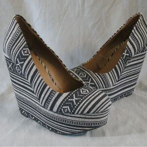 Madden Girl Black and White Wedge Shoes